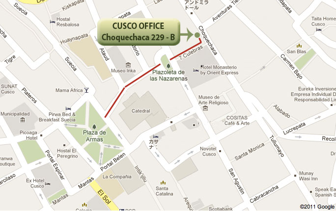 Cusco Office map