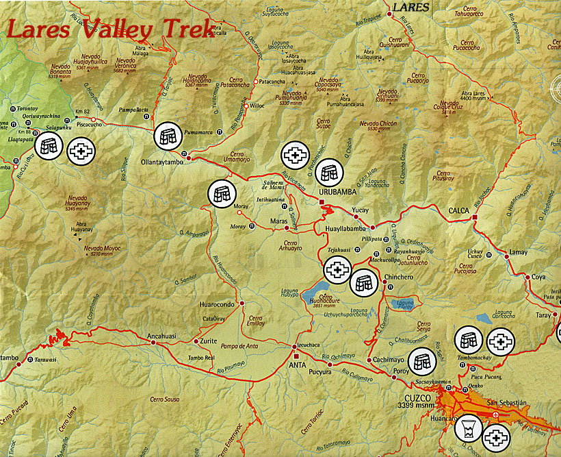 Lares Trek Map